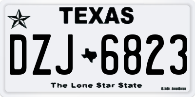 TX license plate DZJ6823