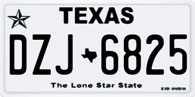 TX license plate DZJ6825