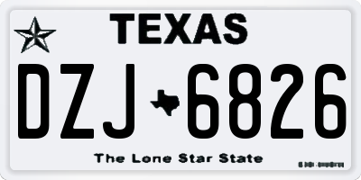 TX license plate DZJ6826