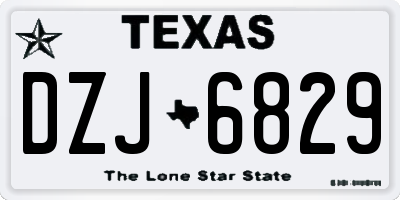 TX license plate DZJ6829
