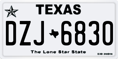 TX license plate DZJ6830