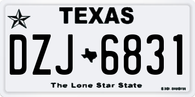 TX license plate DZJ6831