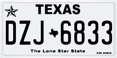 TX license plate DZJ6833