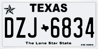 TX license plate DZJ6834