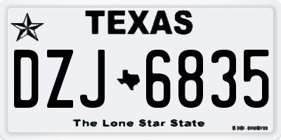 TX license plate DZJ6835