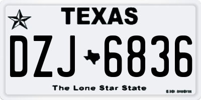 TX license plate DZJ6836