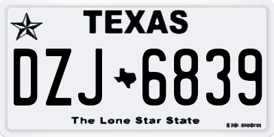 TX license plate DZJ6839