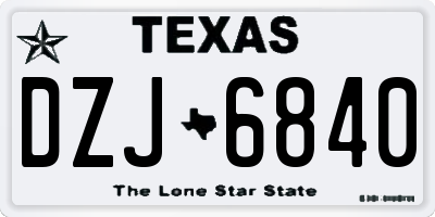 TX license plate DZJ6840