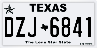 TX license plate DZJ6841