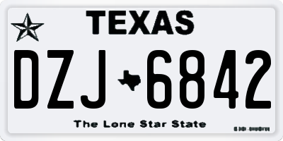 TX license plate DZJ6842