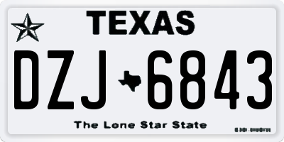TX license plate DZJ6843