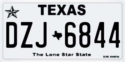 TX license plate DZJ6844