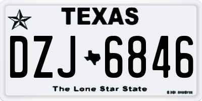 TX license plate DZJ6846