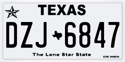 TX license plate DZJ6847
