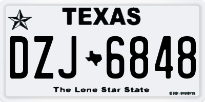 TX license plate DZJ6848