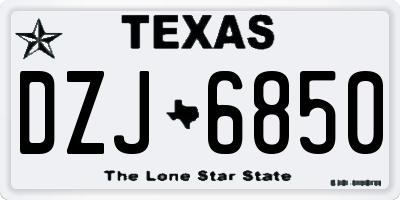 TX license plate DZJ6850