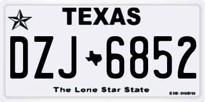 TX license plate DZJ6852