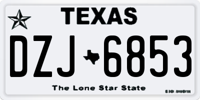 TX license plate DZJ6853
