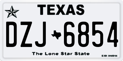 TX license plate DZJ6854