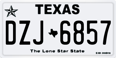 TX license plate DZJ6857