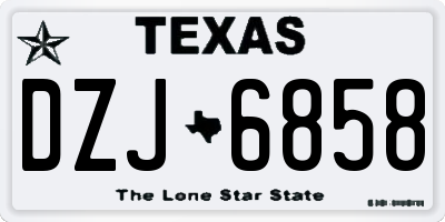 TX license plate DZJ6858