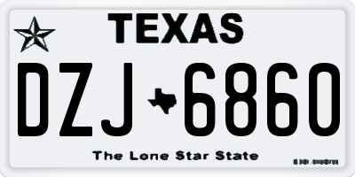TX license plate DZJ6860