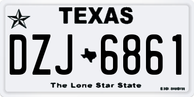 TX license plate DZJ6861