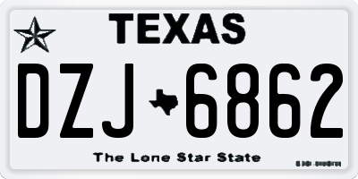 TX license plate DZJ6862