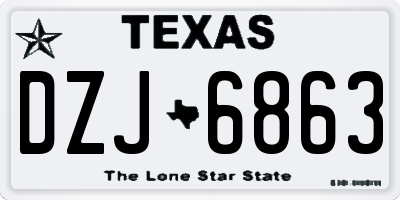 TX license plate DZJ6863