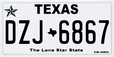 TX license plate DZJ6867