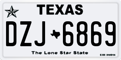 TX license plate DZJ6869