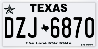 TX license plate DZJ6870