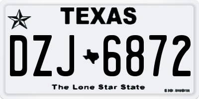 TX license plate DZJ6872