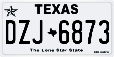 TX license plate DZJ6873