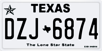 TX license plate DZJ6874