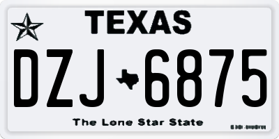 TX license plate DZJ6875