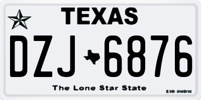 TX license plate DZJ6876