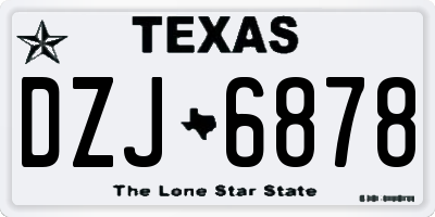 TX license plate DZJ6878