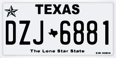 TX license plate DZJ6881