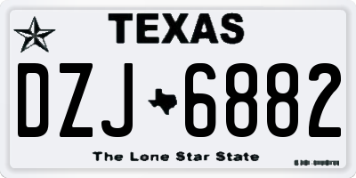 TX license plate DZJ6882