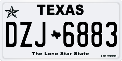 TX license plate DZJ6883