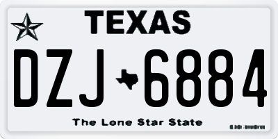 TX license plate DZJ6884