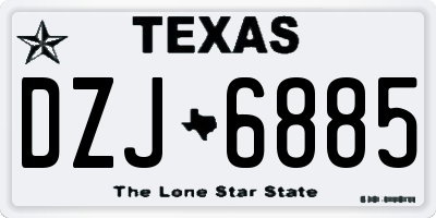 TX license plate DZJ6885