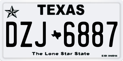 TX license plate DZJ6887