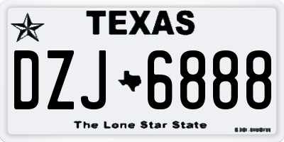 TX license plate DZJ6888