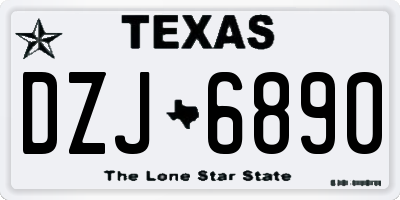 TX license plate DZJ6890