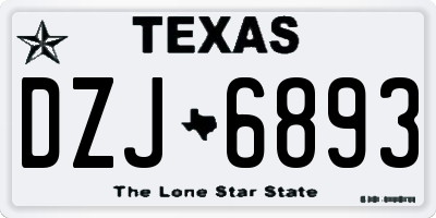 TX license plate DZJ6893