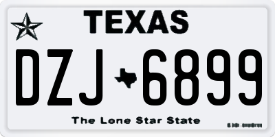 TX license plate DZJ6899