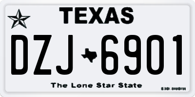 TX license plate DZJ6901