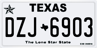 TX license plate DZJ6903